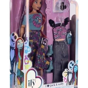 Disney ILY Jack & Sally Doll with Colorful Outfits